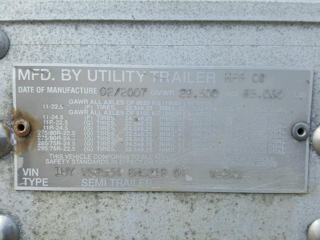 1UYVS25348M321804 - 2008 UTILITY TRAILER WHITE photo 10