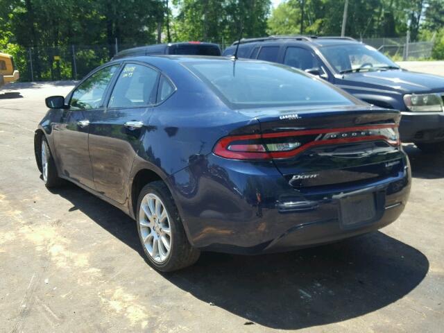 1C3CDFCA9DD326035 - 2013 DODGE DART LIMIT BLUE photo 3