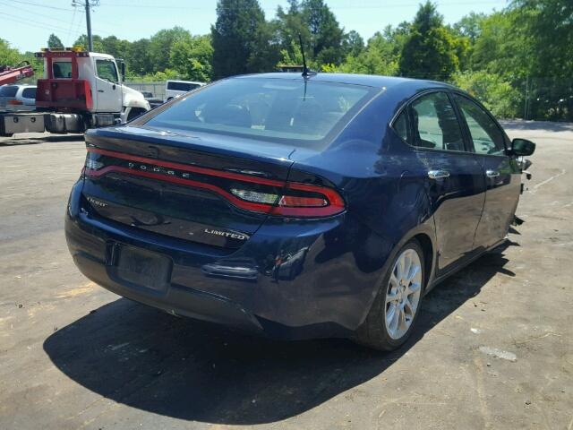 1C3CDFCA9DD326035 - 2013 DODGE DART LIMIT BLUE photo 4