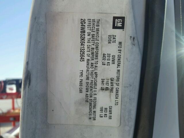 2G4WB52K641325645 - 2004 BUICK REGAL LS 白色 照片 10