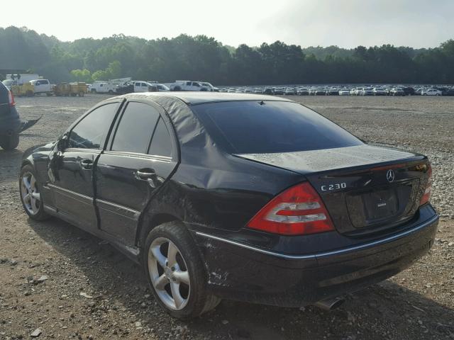 WDBRF52H06F782598 - 2006 MERCEDES-BENZ C GENERATI BLACK photo 3