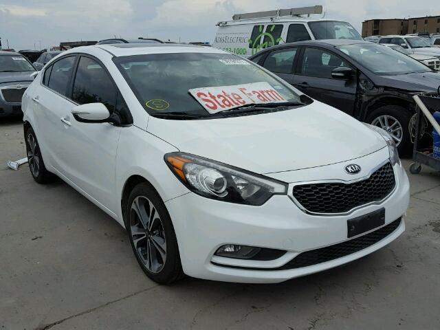 KNAFZ4A81E5065300 - 2014 KIA FORTE EX WHITE photo 1