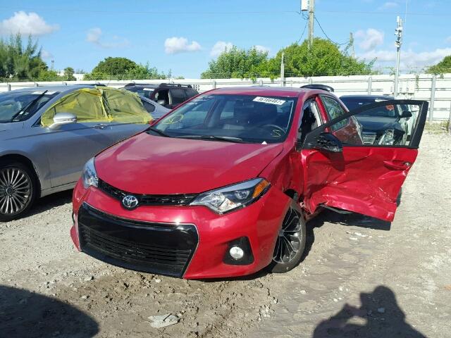 2T1BURHE9GC743144 - 2016 TOYOTA COROLLA L RED photo 2