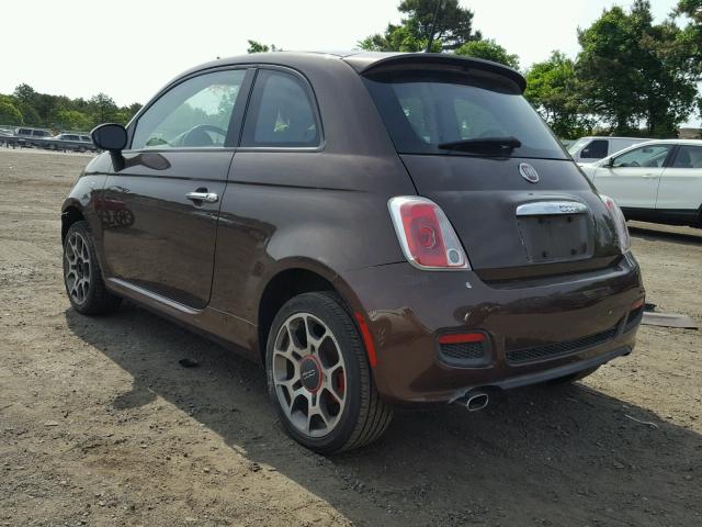 3C3CFFBR2DT663433 - 2013 FIAT 500 SPORT BROWN photo 3