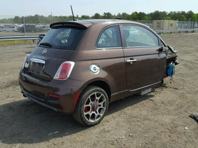 3C3CFFBR2DT663433 - 2013 FIAT 500 SPORT BROWN photo 4