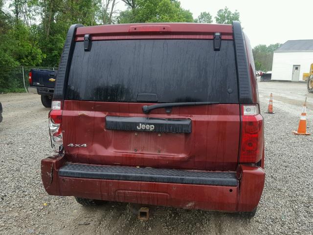 1J8HG48K97C656940 - 2007 JEEP COMMANDER RED photo 10