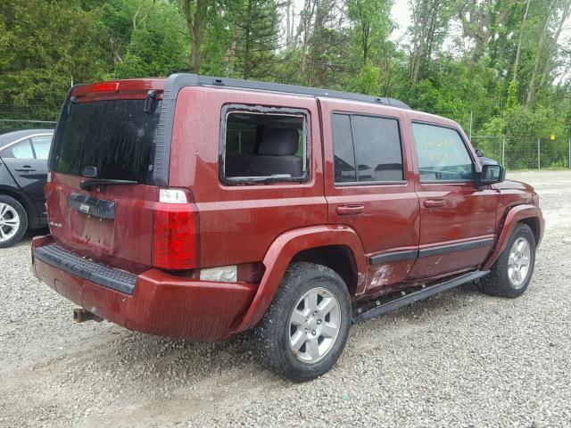 1J8HG48K97C656940 - 2007 JEEP COMMANDER RED photo 4