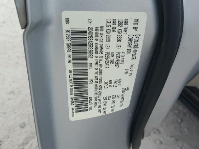 2C4GM68425R396992 - 2005 CHRYSLER PACIFICA T SILVER photo 10