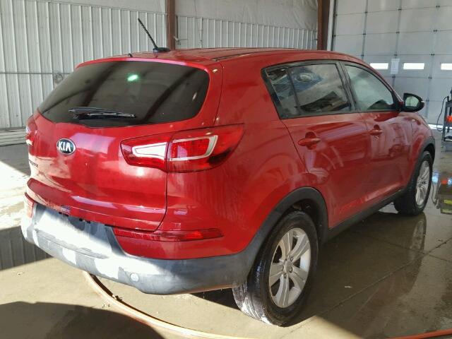 KNDPBCA20D7470455 - 2013 KIA SPORTAGE L RED photo 4