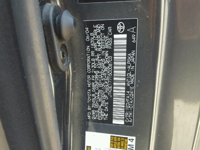 JTKDE177150008703 - 2005 TOYOTA SCION TC 灰色 照片 10