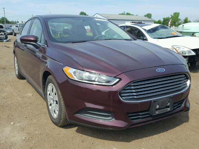 3FA6P0G76DR127176 - 2013 FORD FUSION S MAROON photo 1