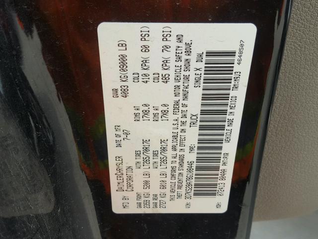 3D7KS28A78G108446 - 2008 DODGE RAM 2500 S BLACK photo 10