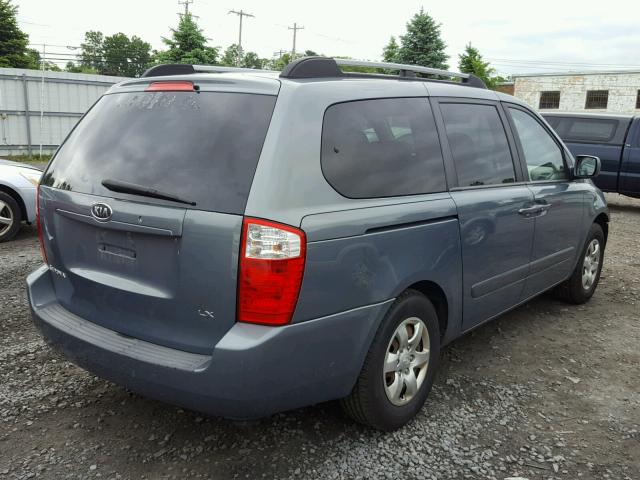 KNDMB233X86266714 - 2008 KIA SEDONA EX BLUE photo 4