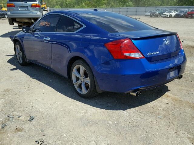 1HGCS2B89BA005511 - 2011 HONDA ACCORD EXL BLUE photo 3