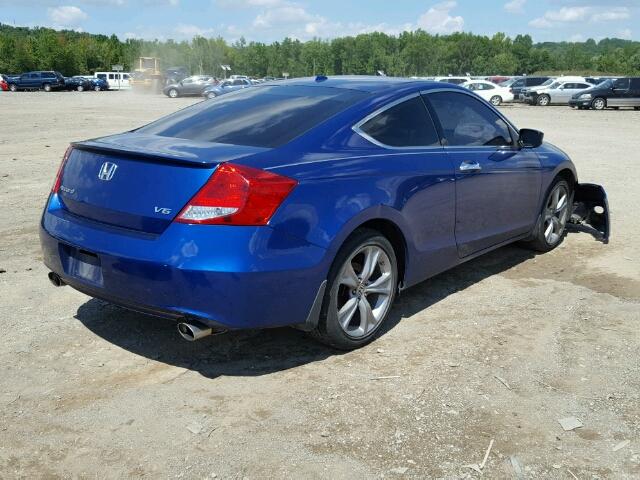1HGCS2B89BA005511 - 2011 HONDA ACCORD EXL BLUE photo 4