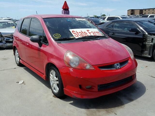 JHMGD38698S020534 - 2008 HONDA FIT SPORT RED photo 1