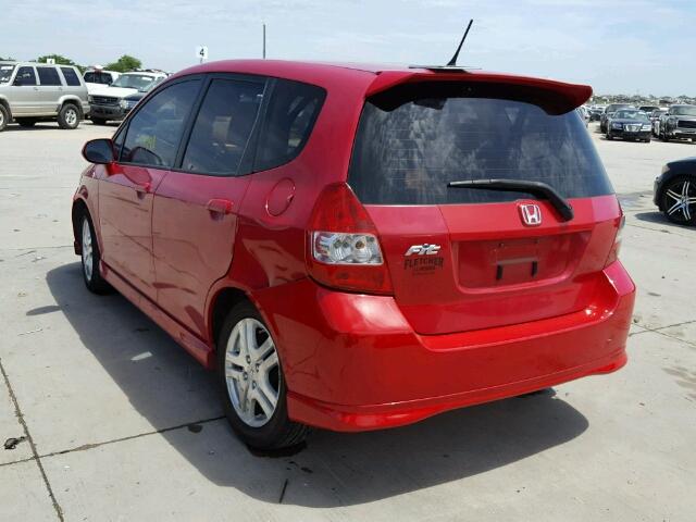 JHMGD38698S020534 - 2008 HONDA FIT SPORT RED photo 3