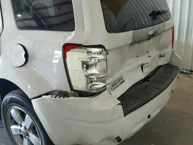 1FMCU0EG3AKD19269 - 2010 FORD ESCAPE LIM WHITE photo 9