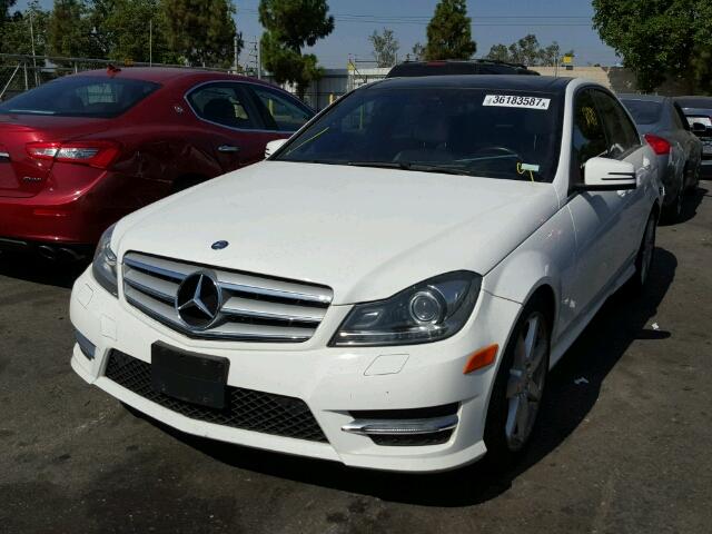 WDDGF5HB5DA755814 - 2013 MERCEDES-BENZ C WHITE photo 2