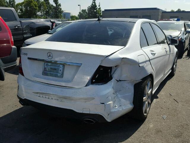 WDDGF5HB5DA755814 - 2013 MERCEDES-BENZ C WHITE photo 4