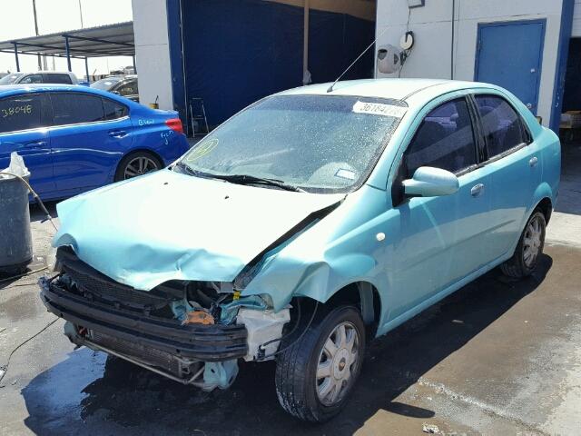 KL1TD52615B376287 - 2005 CHEVROLET AVEO BASE Turquoise photo 2