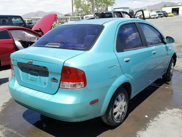 KL1TD52615B376287 - 2005 CHEVROLET AVEO BASE Turquoise photo 4
