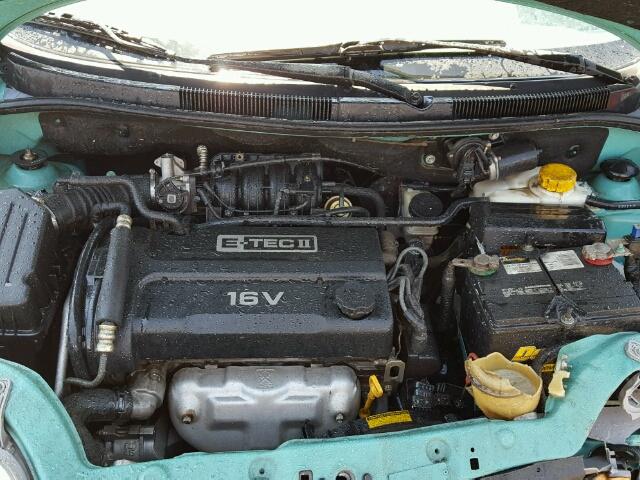 KL1TD52615B376287 - 2005 CHEVROLET AVEO BASE Turquoise photo 7