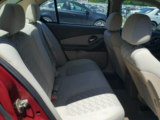 1G1ZT52855F261314 - 2005 CHEVROLET MALIBU LS ბურგუნდია ფოტო 6
