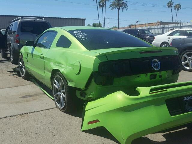 1ZVBP8CF3D5238904 - 2013 FORD MUSTANG GT GREEN photo 3