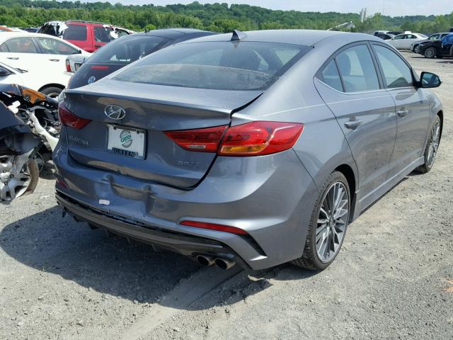 KMHD04LB4JU478014 - 2018 HYUNDAI ELANTRA SP GRAY photo 4