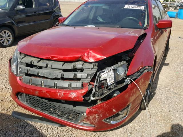 3FAHP0KC7AR388454 - 2010 FORD FUSION SPO RED photo 9