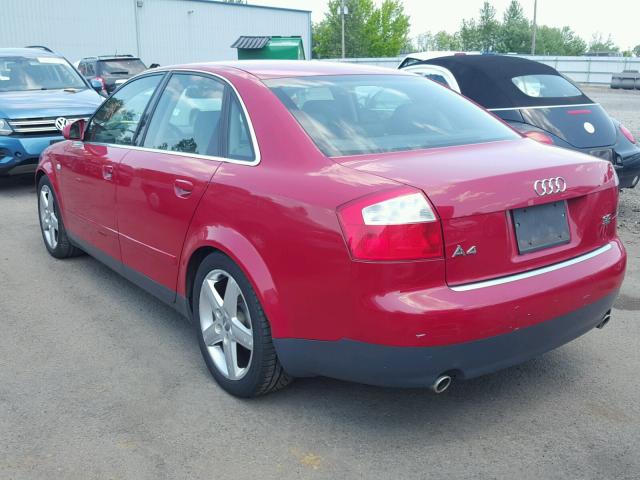 WAULT68E83A228489 - 2003 AUDI A4 3.0 QUA RED photo 3