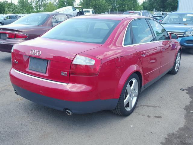 WAULT68E83A228489 - 2003 AUDI A4 3.0 QUA RED photo 4