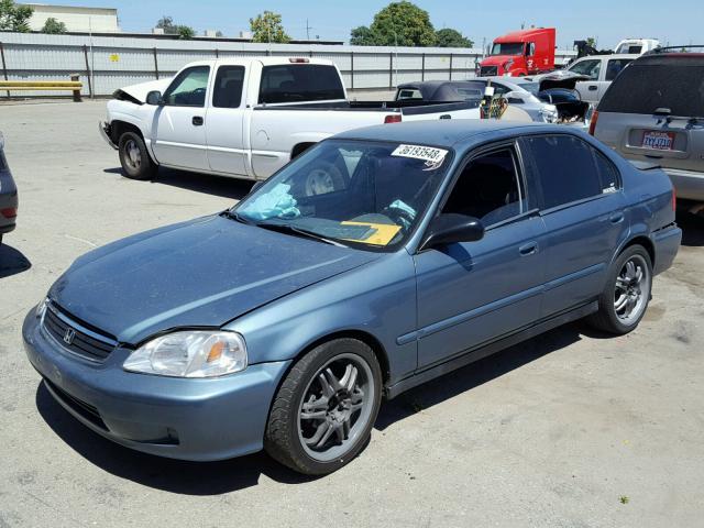 2HGEJ6611YH559331 - 2000 HONDA CIVIC BASE GREEN photo 2