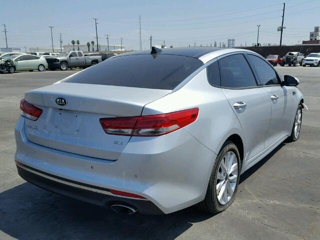 5XXGU4L37GG095083 - 2016 KIA OPTIMA EX SILVER photo 4