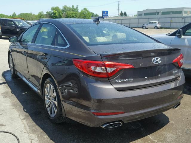 5NPE34AF4GH338070 - 2016 HYUNDAI SONATA SPO BROWN photo 3