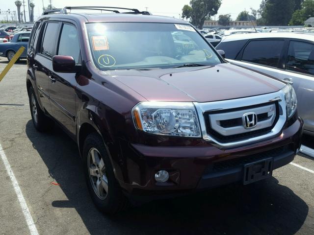 5FNYF3H75BB051938 - 2011 HONDA PILOT EXLN MAROON photo 1