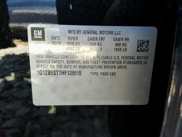 1G1ZB5ST7HF128615 - 2017 CHEVROLET MALIBU LS Qara foto 10