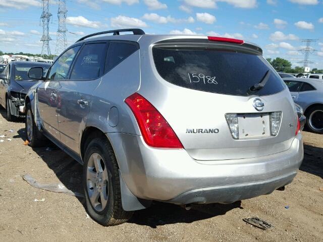 JN8AZ08T33W110863 - 2003 NISSAN MURANO SL/ SILVER photo 3