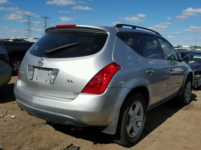 JN8AZ08T33W110863 - 2003 NISSAN MURANO SL/ SILVER photo 4