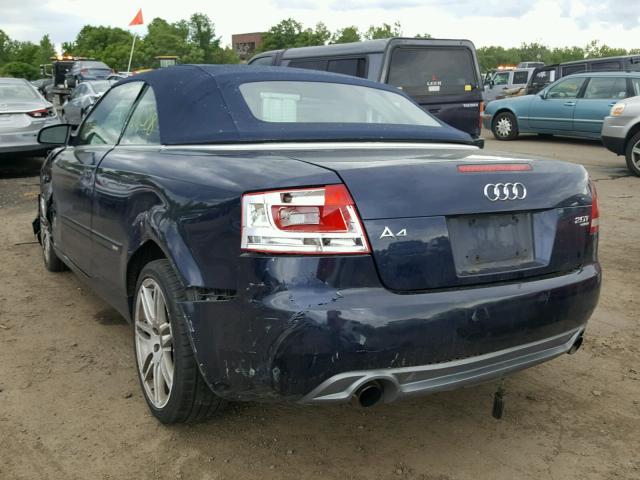 WAUDF48H19K011301 - 2009 AUDI A4 2.0T CA BLUE photo 3