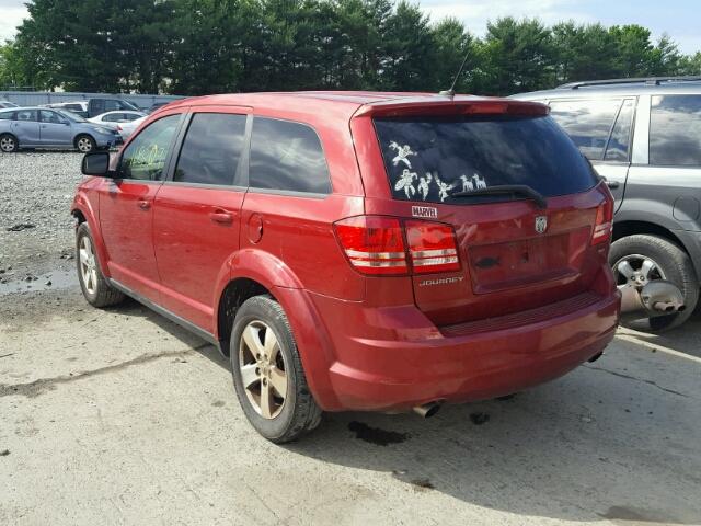 3D4GG57V09T232643 - 2009 DODGE JOURNEY SX RED photo 3