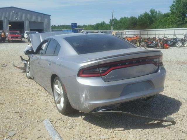 2C3CDXCT7GH352132 - 2016 DODGE CHARGER R/ SILVER photo 3
