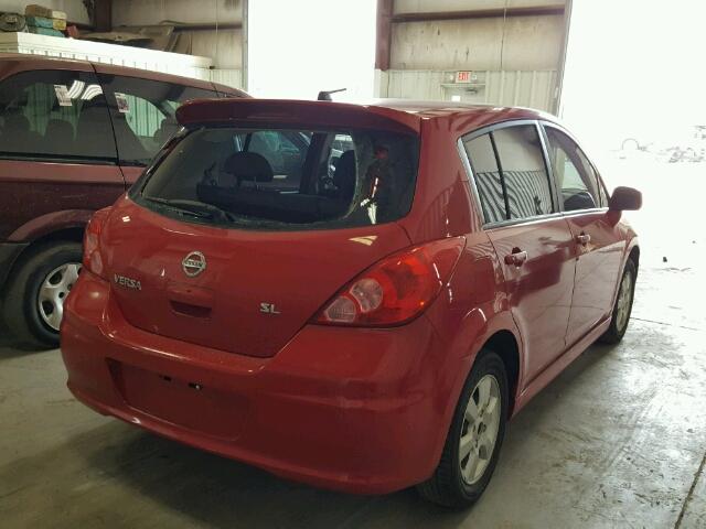 3N1BC13E58L390527 - 2008 NISSAN VERSA RED photo 4