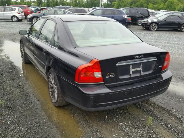 YV1TH592161439664 - 2006 VOLVO S80 2.5T BLACK photo 3