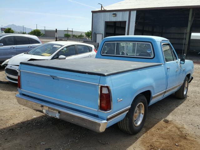 D14BF5S127906 - 1975 DODGE D100  BLUE photo 4