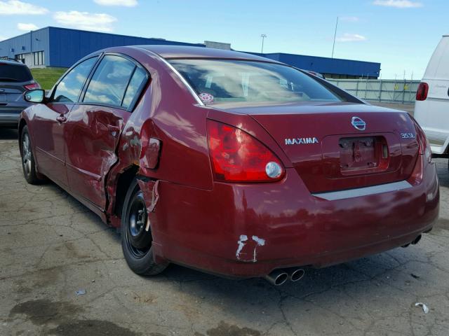 1N4BA41E44C928962 - 2004 NISSAN MAXIMA SE RED photo 3