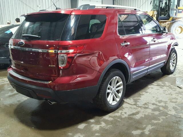 1FM5K8D80FGC15095 - 2015 FORD EXPLORER X RED photo 4