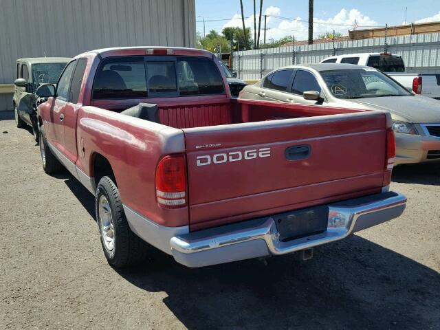 1B7GL22X7WS753498 - 1998 DODGE DAKOTA RED photo 3