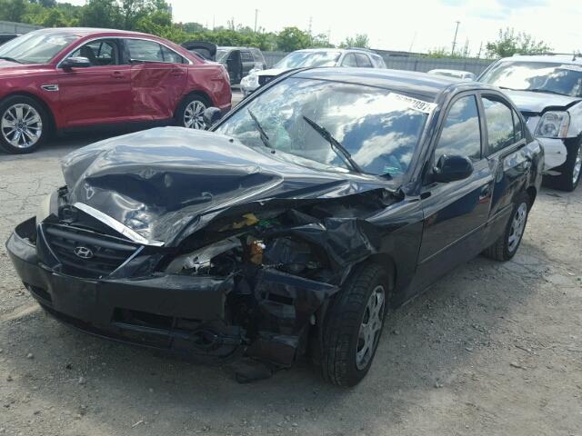 KMHDN46D76U254273 - 2006 HYUNDAI ELANTRA GL BLACK photo 2